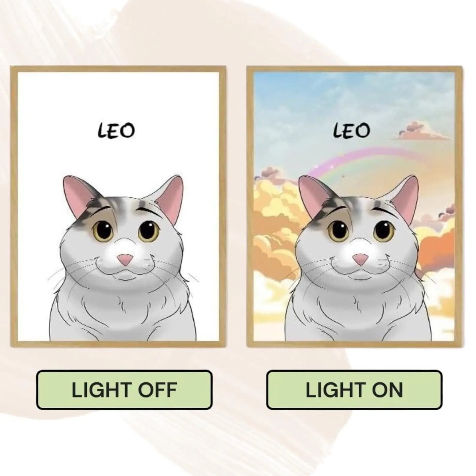 Custom Pet Portrait Night Light