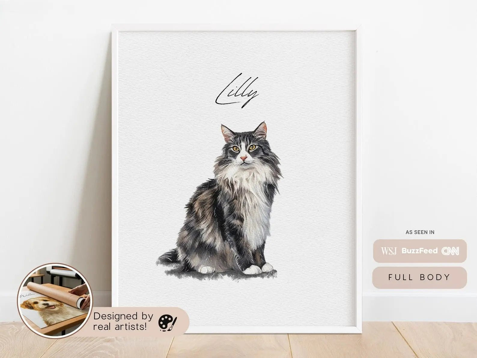 Custom Watercolor Pet Portrait from Photo