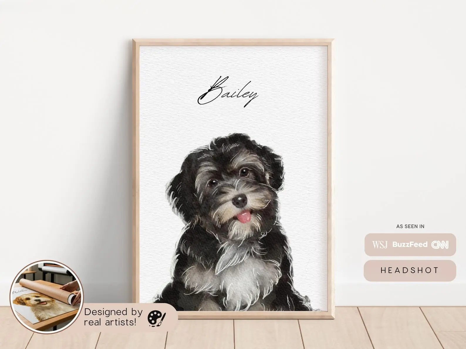 Custom Watercolor Pet Portrait from Photo