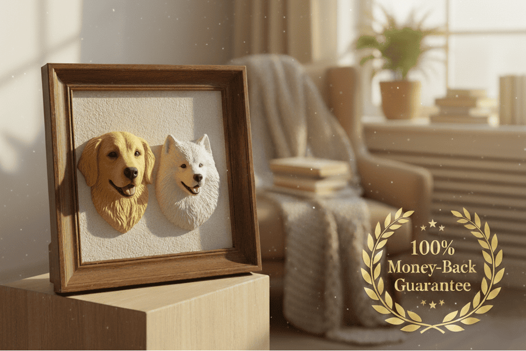 Portrait of a Golden Retriever and a Samoyed.